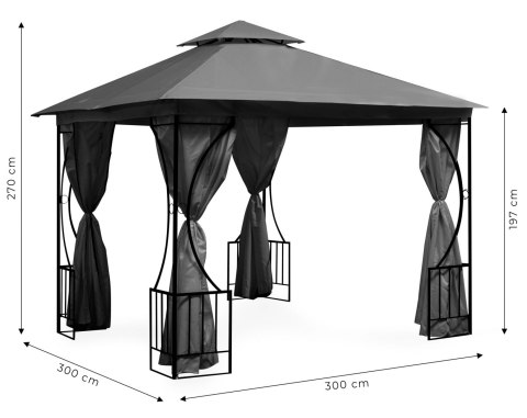 Namiot pawilon ogrodowy altana 3x3m