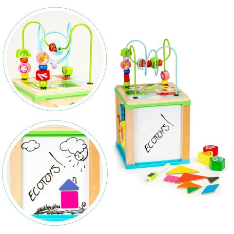 Drewniana kostka edukacyjna, tablica sorter mula Ecotoys