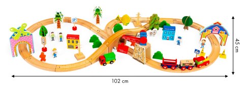 Drewniany pociąg kolejka 74el Ecotoys