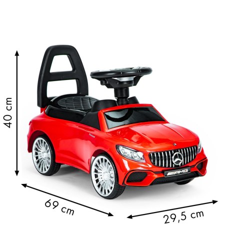 Jeździk Mercedes dźwięki LED - czerwony