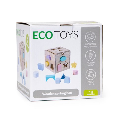 Kostka edukacyjna drewniana sorter klocki Ecotoys