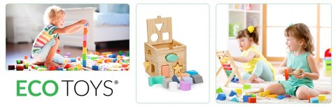 Kostka edukacyjna drewniana sorter klocki Ecotoys