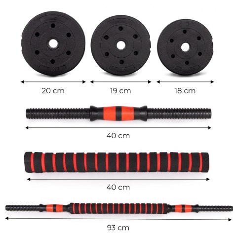 Hantle regulowane 2x 10kg sztanga zestaw 20kg gryf