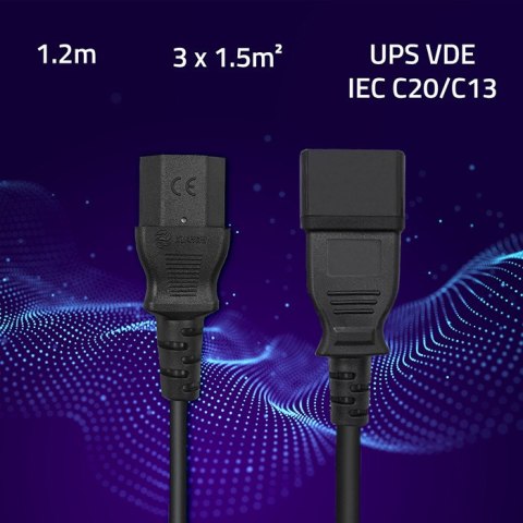 Qoltec Kabel zasilający do UPS | C20/C13 | 1.2m Qoltec Kabel zasilający do UPS | C20/C13 | 1.2m