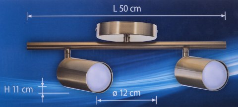 Listwa reflektorowa podwójna złota sufitowa ścienna Activejet SPECTRA kinkiet GU10 do salonu