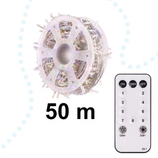 Lampki LED łańcuch na kole 50m 500LED z pilotem