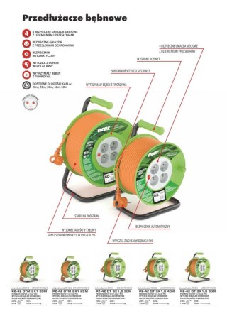 Przedłużacz bębnowy Acar M01895 25m pomarańczowy