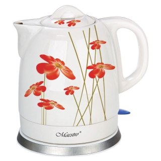 Czajnik elektryczny ceramiczny Maestro MR-066-RED Flowers 1,5l, 1200W biało-czerwony