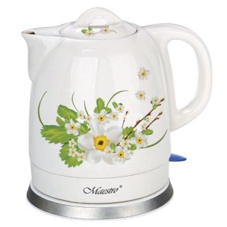 Czajnik elektryczny ceramiczny Maestro MR-066-WHITE Flowers 1,5l, 1200W biało-zielony