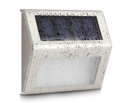 Lampa solarna Maclean MCE119 2LED na ogrodzenie schody Inox