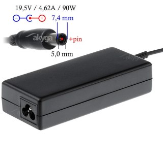 Zasilacz sieciowy Akyga AK-ND-07 do notebooka 19,5V/4,62A 90W 7.4x5.0mm + pin