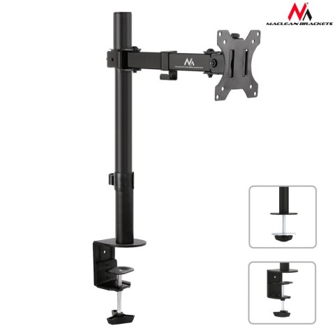 Uchwyt biurkowy do monitora Maclean MC-752 13-32" 8kg czarny VESA 75x75 oraz 100x100