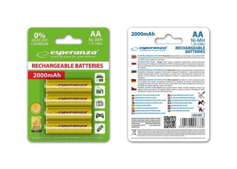 Akumulatorki AA Esperanza 2000mAh 4szt. żółte