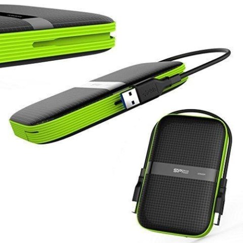 Dysk zewnętrzny Silicon Power ARMOR A60 2TB USB 3.0 BLACK-GREEN/PANCERNY wstrząso/pyło i wodoodporny IPX4 Dysk zewnętrzny Silicon Power ARMOR A60 2TB USB 3.0 BLACK-GREEN/PANCERNY wstrząso/pyło i wodoodporny IPX4