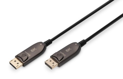 Kabel DIGITUS połączeniowy hybrydowy AOC DisplayPort 1.4 8K60Hz UHD DP/DP M/M czarny 15m