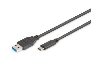 Kabel USB 2.0 DIGITUS HighSpeed Typ USB A/USB C M/M czarny 1,8m