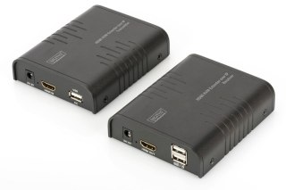 Przedłużacz (Extender) DIGITUS KVM HDMI+USB 120m po Cat.5e UTP/IP 1080p FHD 60Hz audio (zestaw)