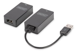 Przedłużacz/Extender DIGITUS USB 1.1 po skrętce Cat.5e/6 UTP/SFP do 45m, czarny, 20cm