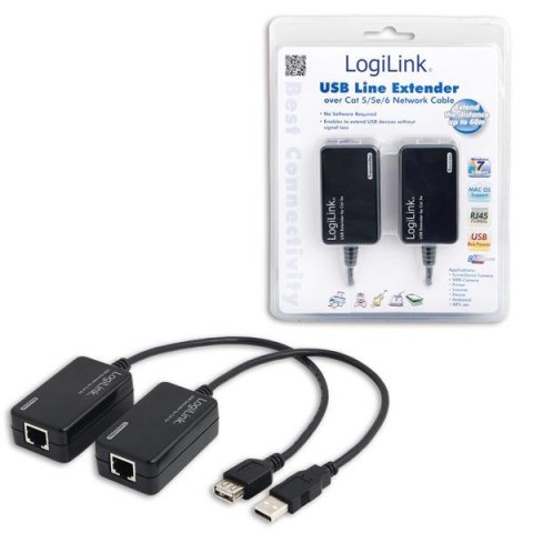 Extender LogiLink UA0021D USB przez RJ45 do 60m