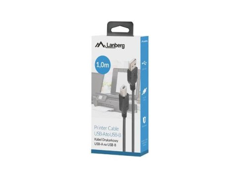 Kabel USB 2.0 Lanberg AM-BM 1m czarny ferryt box