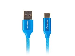 Kabel USB 2.0 Lanberg Premium Type-C(M) - A(M) 1m niebieski QC 3.0