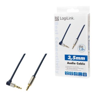 Kabel audio stereo LogiLink CA11100 3,5 mm, M/M, 1m, kąt 90°