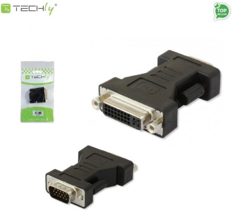 Adapter Techly DVI-9100 DVI na VGA Ż/M, czarny IADAP Adapter Techly DVI-9100 DVI na VGA Ż/M, czarny IADAP