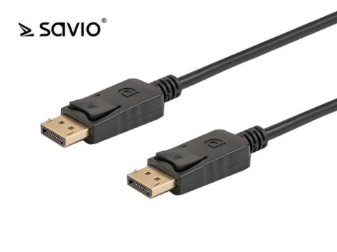 Kabel DisplayPort v1.2 Savio CL-135 (M/M) 1m czarny