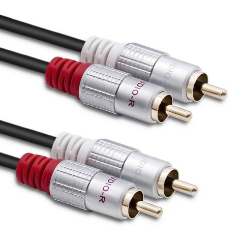 Kabel Qoltec 2xRCA męski / 2xRCA męski | 2m | Czarny Kabel Qoltec 2xRCA męski / 2xRCA męski | 2m | Czarny