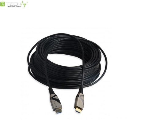 Kabel optyczny HDMI Techly HDMI-HDMI 2.0 M/M Ethernet 3D 4K, 30m, czarny