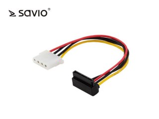 Kabel zasilający Savio AK-42 Molex 4pin F - SATA 15 pin F Kątowy