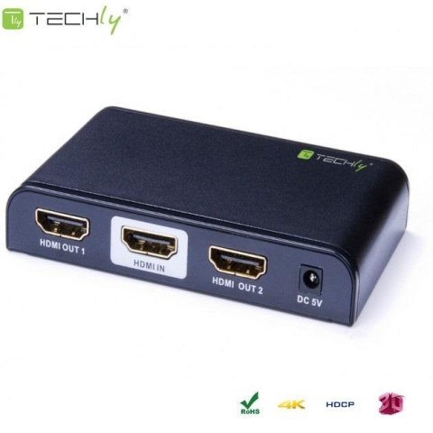 Rozdzielacz / Splitter Techly AV HDMI 2.0 1/2 Ultra HD 4Kx2K 3D