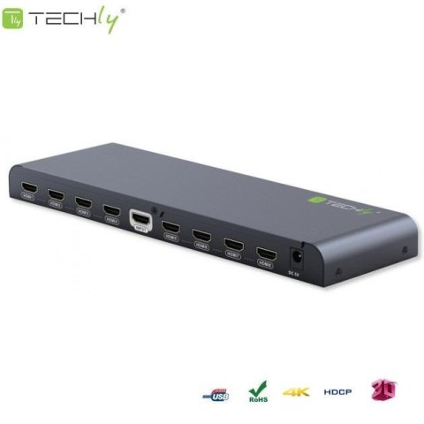 Rozdzielacz / Splitter Techly AV HDMI 2.0 1/8 Ultra HD 4Kx2K 3D