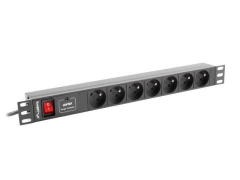 Listwa zasilająca Lanberg do RACK 1U 10A PDU 7x PL 2m czarna