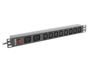 Listwa zasilająca Lanberg do RACK 1U 16A PDU 19" 2x C19, 8x IEC C13 2m czarna C20