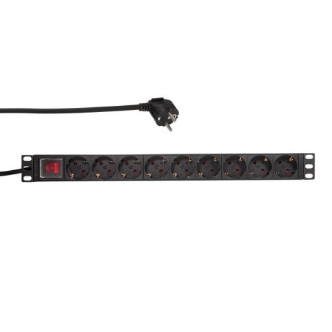 Listwa zasilająca LogiLink do szaf PDU9C02 19" 16A PDU 9x Schuko 2m czarna