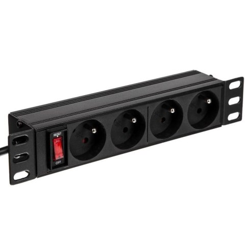 Listwa zasilająca Netrack 10'' 1U, 230V/16A, 4xE, ALU