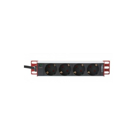 Listwa zasilająca Techly Rack 10" 1U, 4xSchuko 1,8m