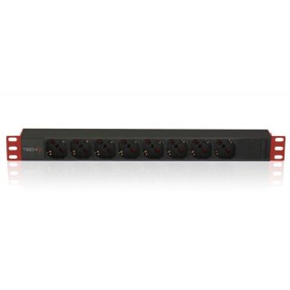 Listwa zasilająca Techly Rack 1U, 8xSchuko 250V/16A C14 2m