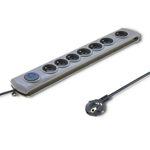Listwa zasilająca antyprzepięciowa Qoltec Quick Switch | 8 gniazd | 3m | szara Listwa zasilająca antyprzepięciowa Qoltec Quick Switch | 8 gniazd | 3m | szara