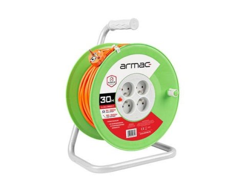 Przedłużacz bębnowy Armac 30m 4x2p+Z, 16A, 3680W, przewód 3x1,5mm H05VV-F