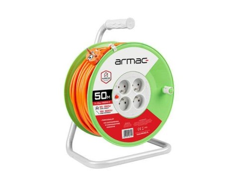 Przedłużacz bębnowy Armac 50m 4x2p+Z, 16A, 3680W, przewód 3x1,5mm H05VV-F