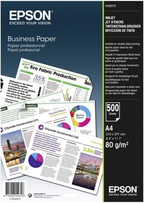 Papier biurowy Epson Business A4, karton 5xryza (2500 arkuszy)