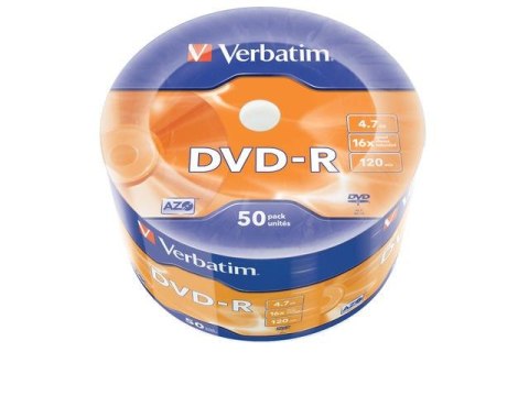 DVD-R Verbatim 4.7GB X16 Matt Silver Wrap (50 Spindle)