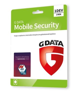 Oprogramowanie GDATA Mobile Internet Security 1DEV 1rok karta-klucz