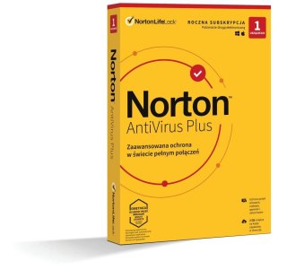 Oprogramowanie NORTON Antivirus Plus 2GB PL 1 użytkownik, 1 urządzenie, 1 rok