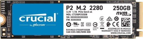 Dysk SSD Crucial P2 250GB M.2 PCIe NVMe 2280 (2100/1150MB/s)