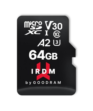 Karta pamięci microSDHC GOODRAM 64GB IRDM-A2 UHS + adapter