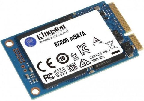 Dysk SSD Kingston KC600 1TB mSATA 1,8" (550/520 MB/s) NAND 3D TLC