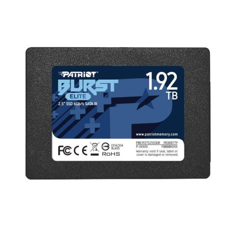 Dysk SSD Patriot Burst Elite 1,92TB SATA3 2,5" (450/320 MB/s) 7mm